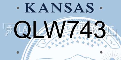 QLW743 Kansas License Plate