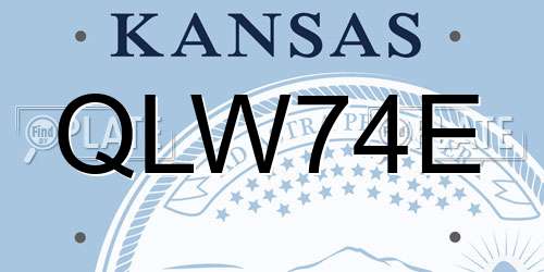 QLW74E Kansas License Plate