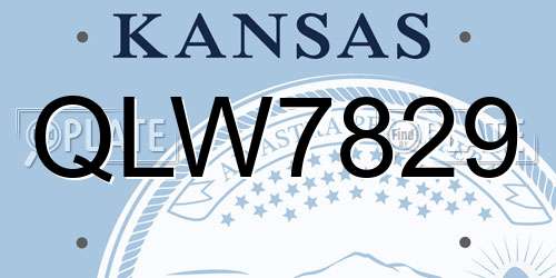 QLW7829 Kansas License Plate
