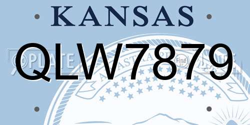 QLW7879 Kansas License Plate