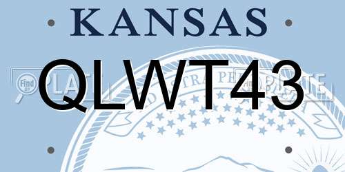 QLWT43 Kansas License Plate
