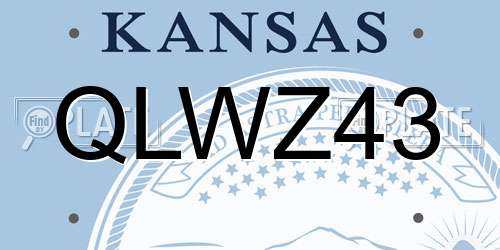 QLWZ43 Kansas License Plate