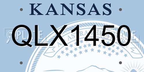 QLX1450 Kansas License Plate