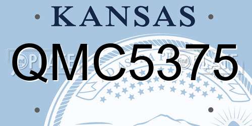 QMC5375 Kansas License Plate