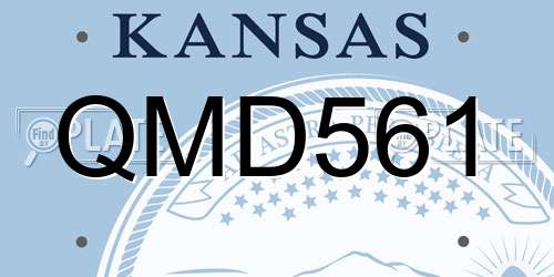 QMD561 Kansas License Plate