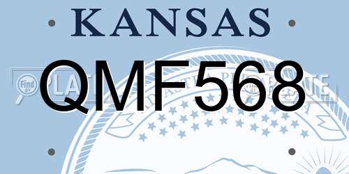 QMF568 Kansas License Plate