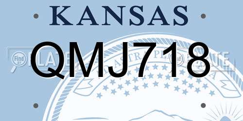 QMJ718 Kansas License Plate