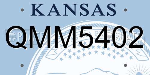 QMM5402 Kansas License Plate