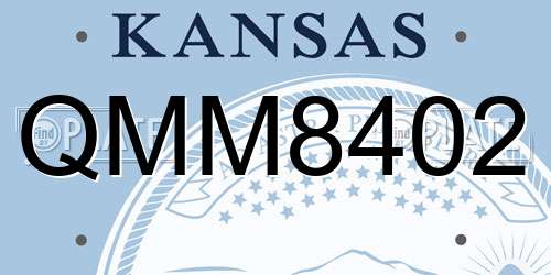 QMM8402 Kansas License Plate