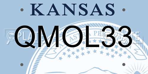 QMOL33 Kansas License Plate