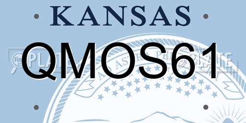 QMOS61 Kansas License Plate