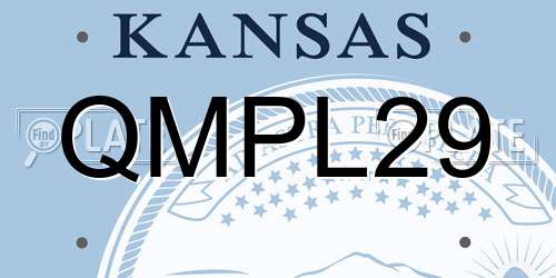 QMPL29 Kansas License Plate