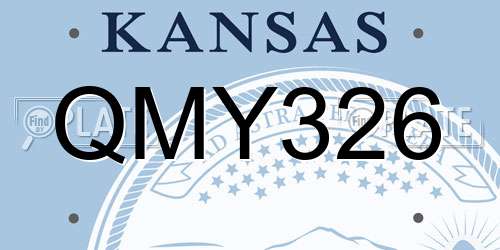 QMY326 Kansas License Plate