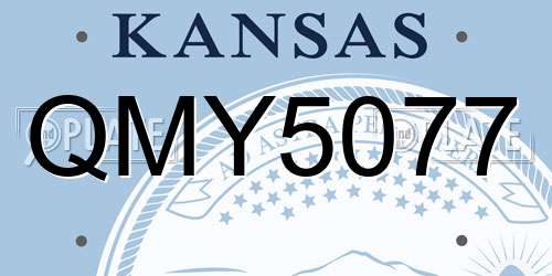 QMY5077 Kansas License Plate