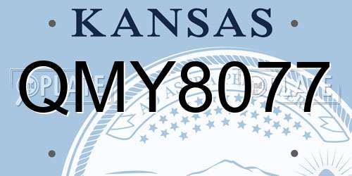 QMY8077 Kansas License Plate