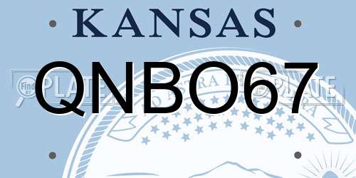 QNBO67 Kansas License Plate