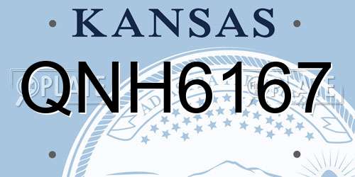 QNH6167 Kansas License Plate