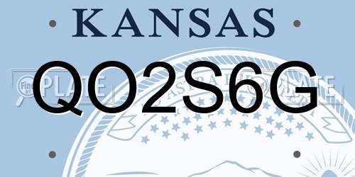 QO2S6G Kansas License Plate