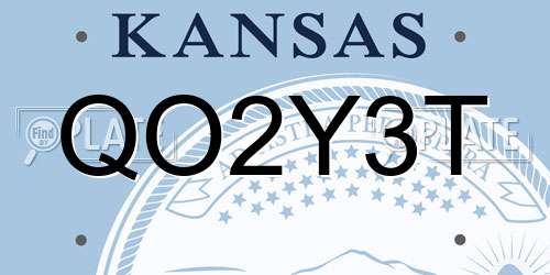 QO2Y3T Kansas License Plate