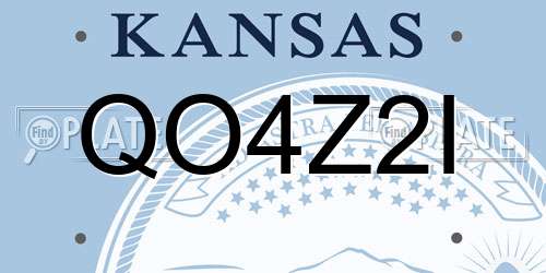 QO4Z2I Kansas License Plate