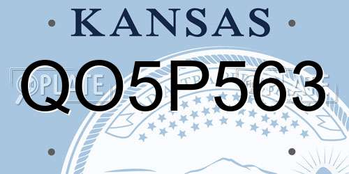 QO5P563 Kansas License Plate