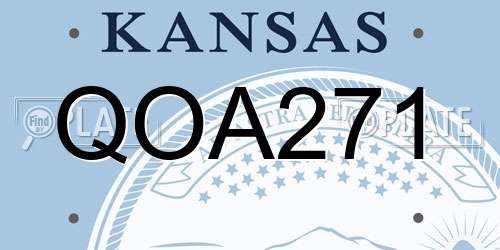 QOA271 Kansas License Plate