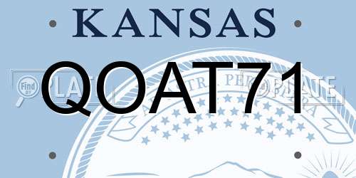 QOAT71 Kansas License Plate