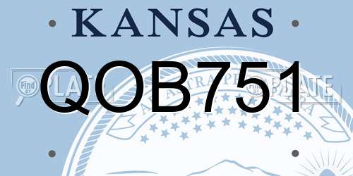 QOB751 Kansas License Plate