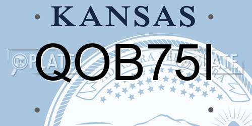 QOB75I Kansas License Plate