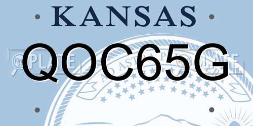 QOC65G Kansas License Plate