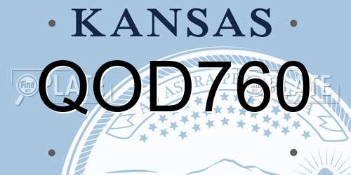 QOD760 Kansas License Plate