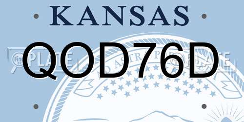 QOD76D Kansas License Plate