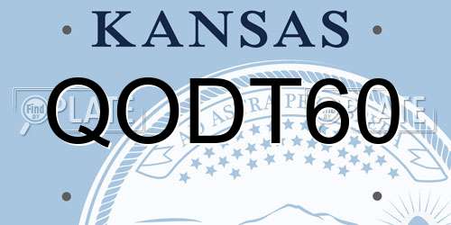QODT60 Kansas License Plate