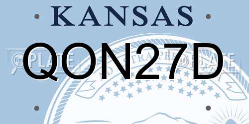 QON27D Kansas License Plate