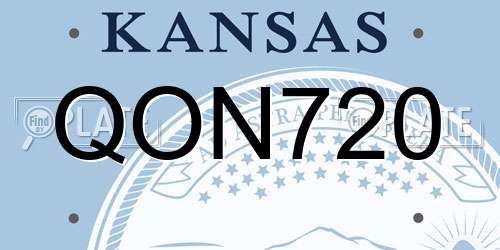 QON720 Kansas License Plate