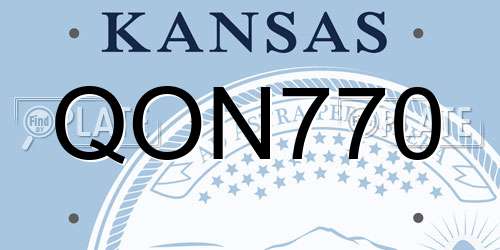 QON770 Kansas License Plate