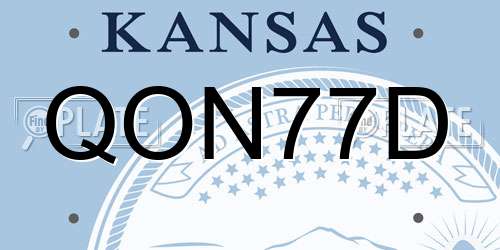 QON77D Kansas License Plate