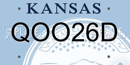 QOO26D Kansas License Plate