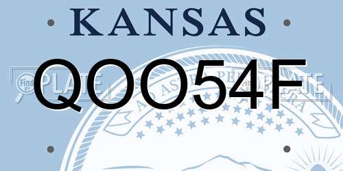 QOO54F Kansas License Plate