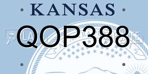 QOP388 Kansas License Plate