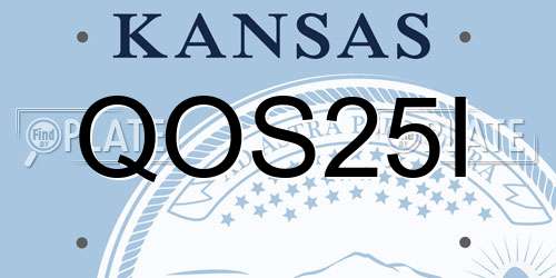 QOS25I Kansas License Plate