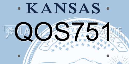 QOS751 Kansas License Plate
