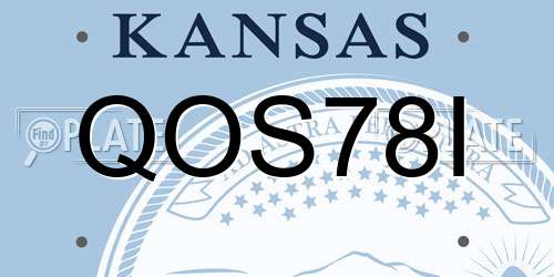 QOS78I Kansas License Plate