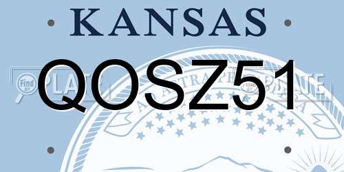 QOSZ51 Kansas License Plate