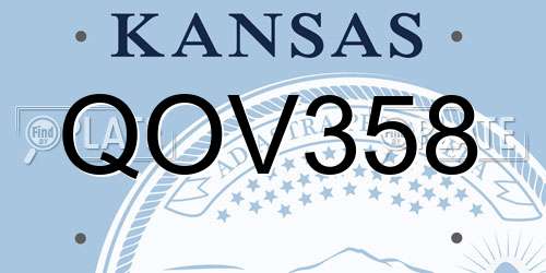 QOV358 Kansas License Plate