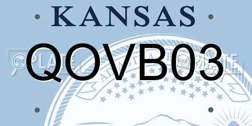 QOVB03 Kansas License Plate