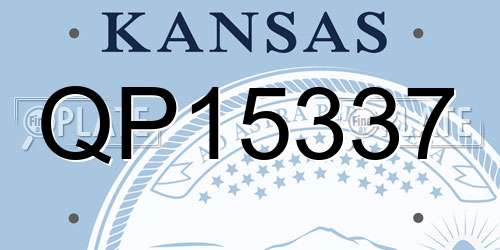 QP15337 Kansas License Plate