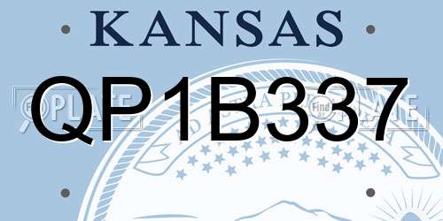 QP1B337 Kansas License Plate