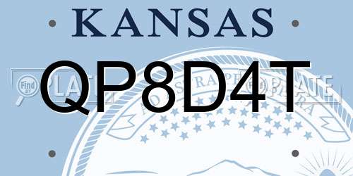QP8D4T Kansas License Plate