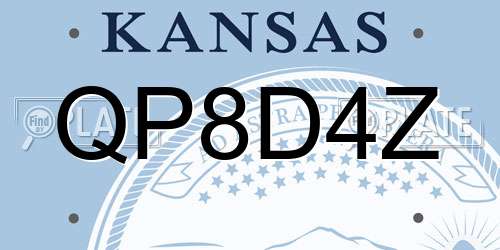 QP8D4Z Kansas License Plate